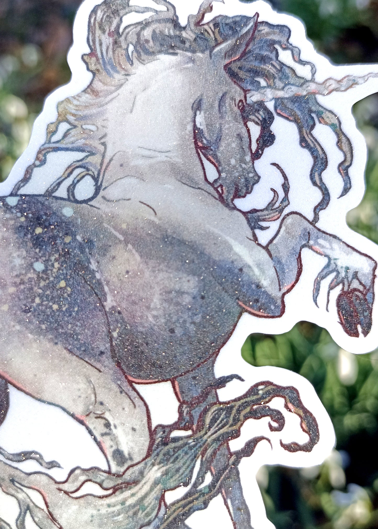 Sticker scintillant Licorne