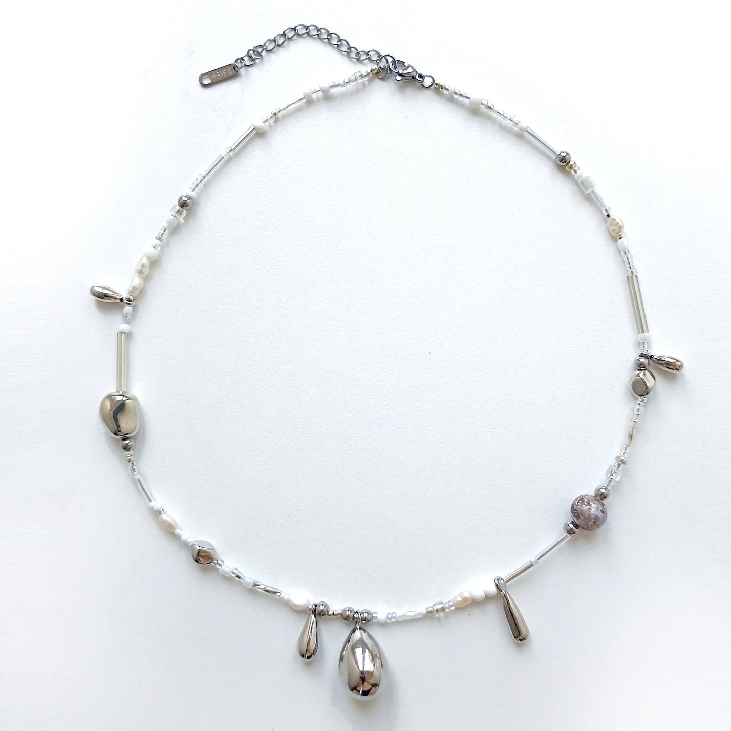 Silver drop necklace