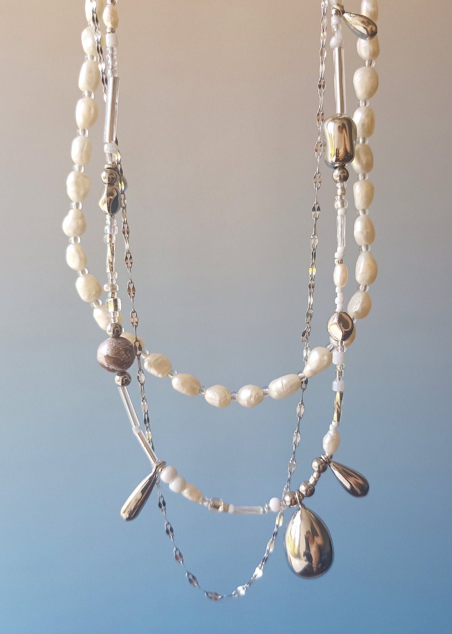 Silver drop necklace
