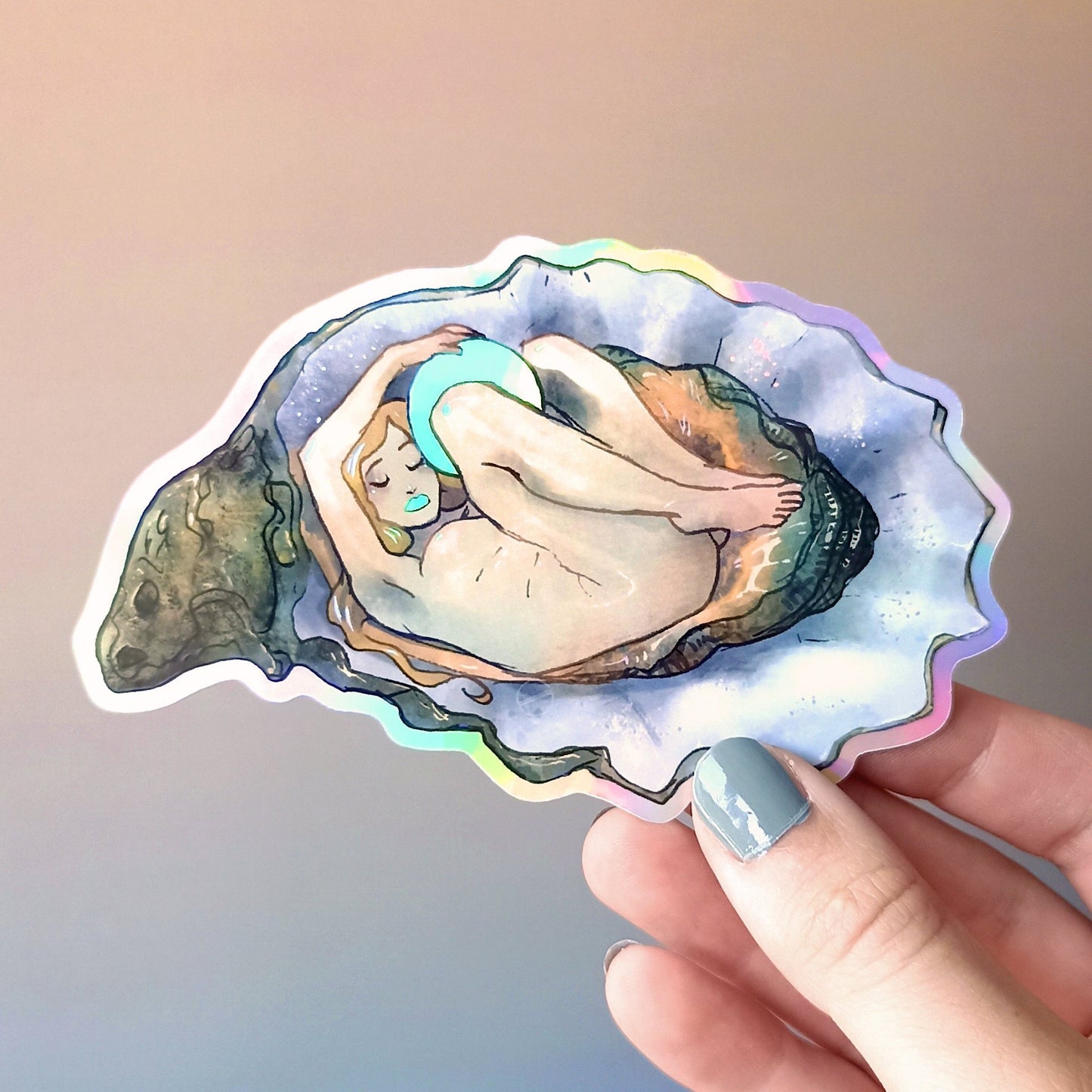 Holographic Oyster Sticker