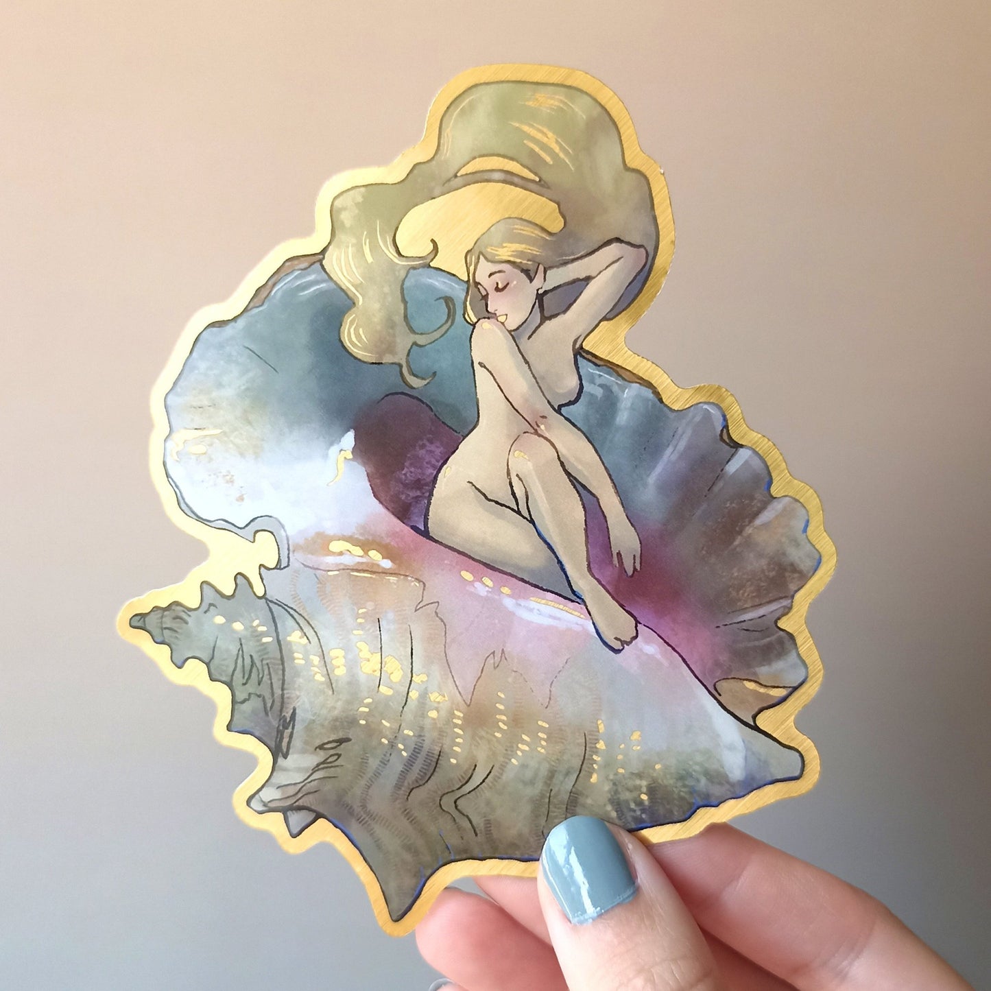 Gold Conch Vinyl Sticker
