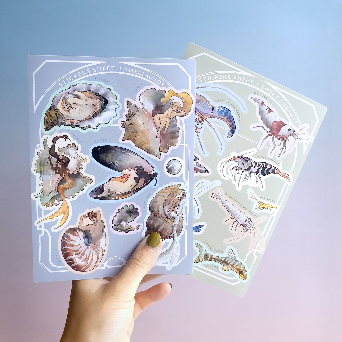 Whimsical sticker sheet duo