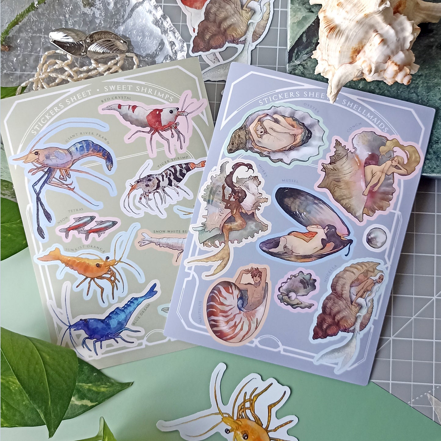 Whimsical sticker sheet duo