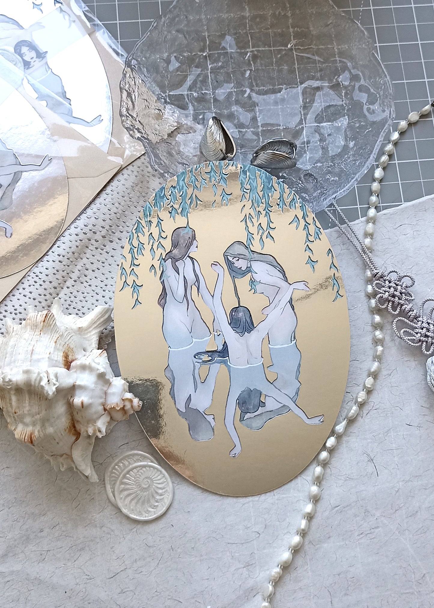 Weeping Willow Mirror Card