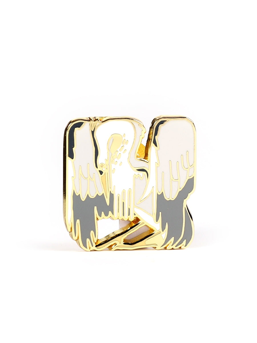 Broche en émail Héron