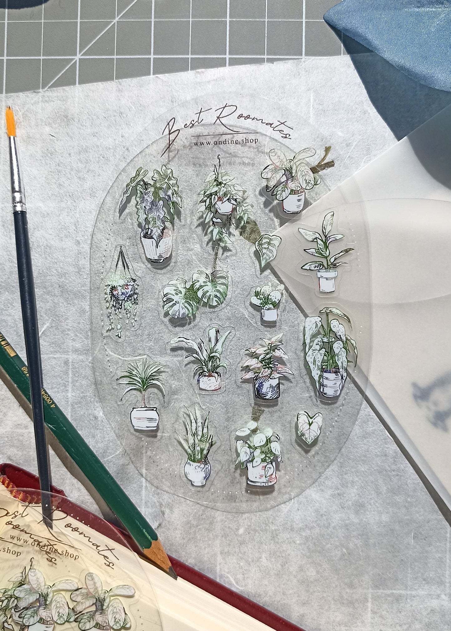 Stickers Sheet transparente - Plantes