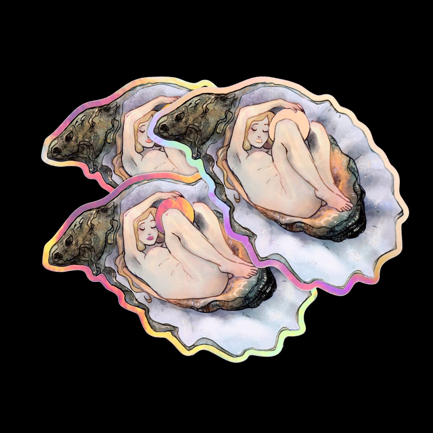 Holographic Oyster Sticker