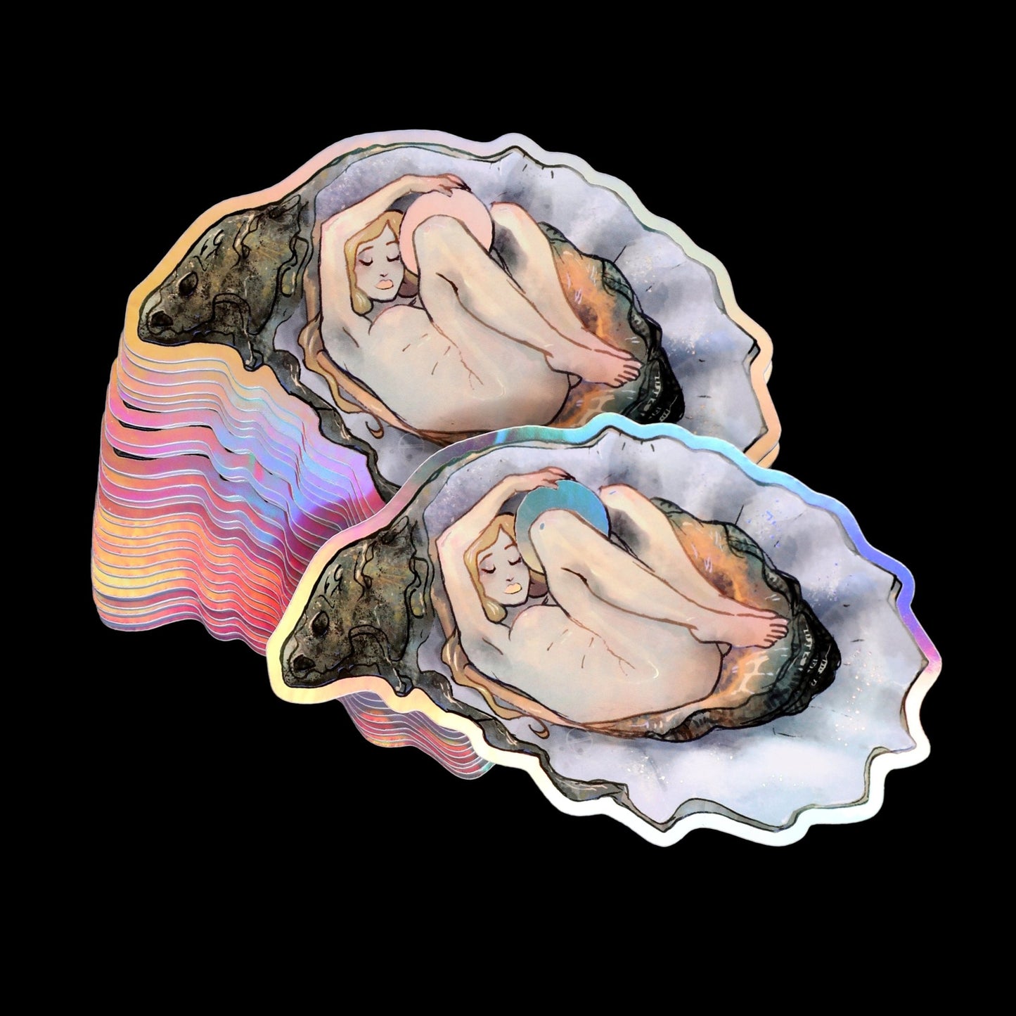 Holographic Oyster Sticker