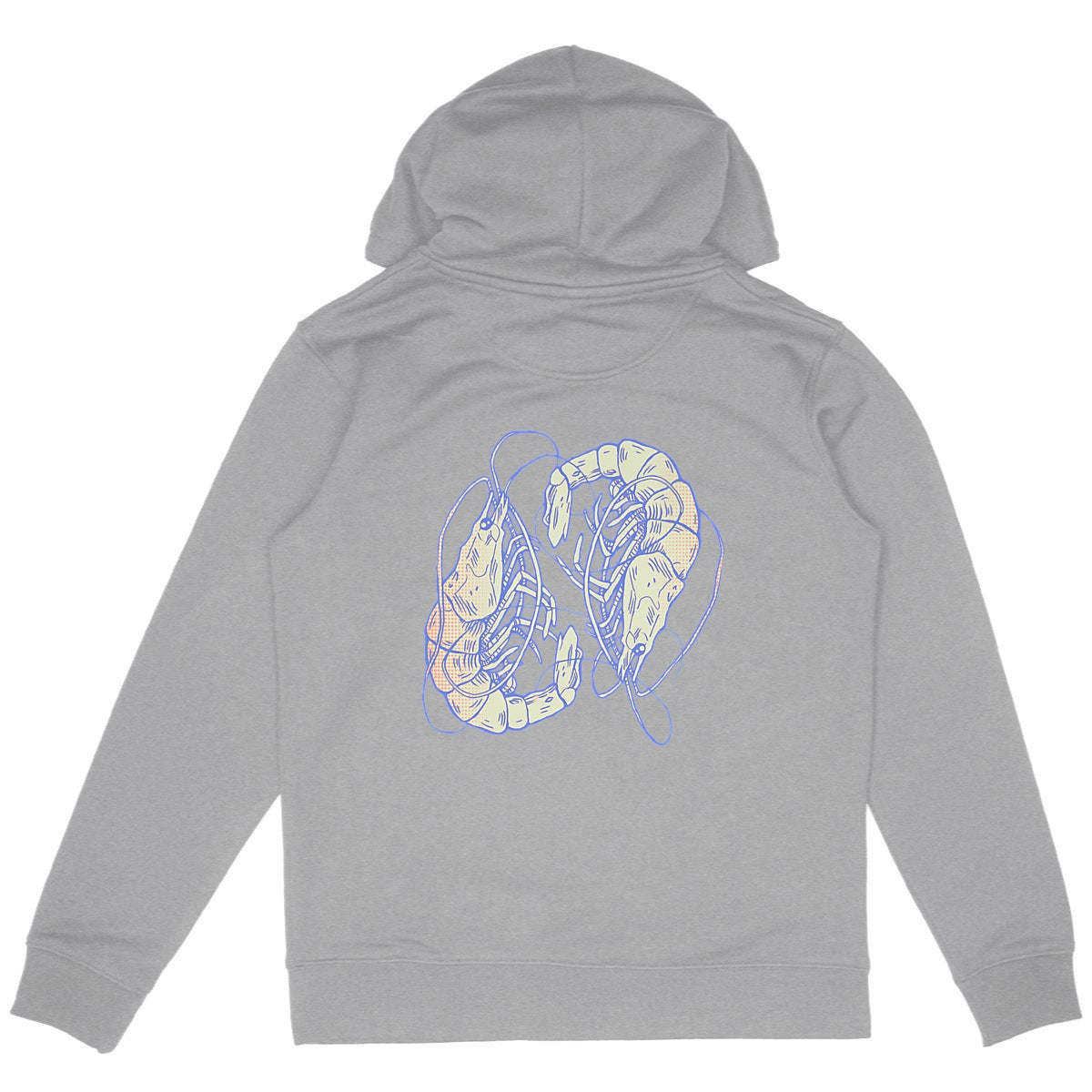 Thick Unisexe Hoodie - Cursive Shrimps - dos_gris
