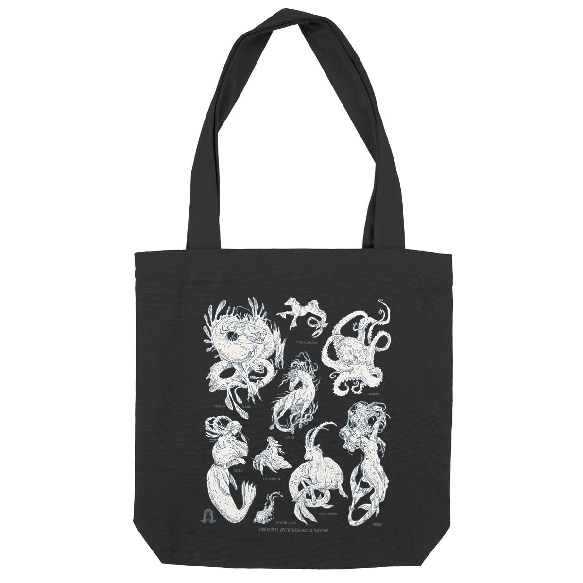 Marine ythology Tote Bag - face_noir