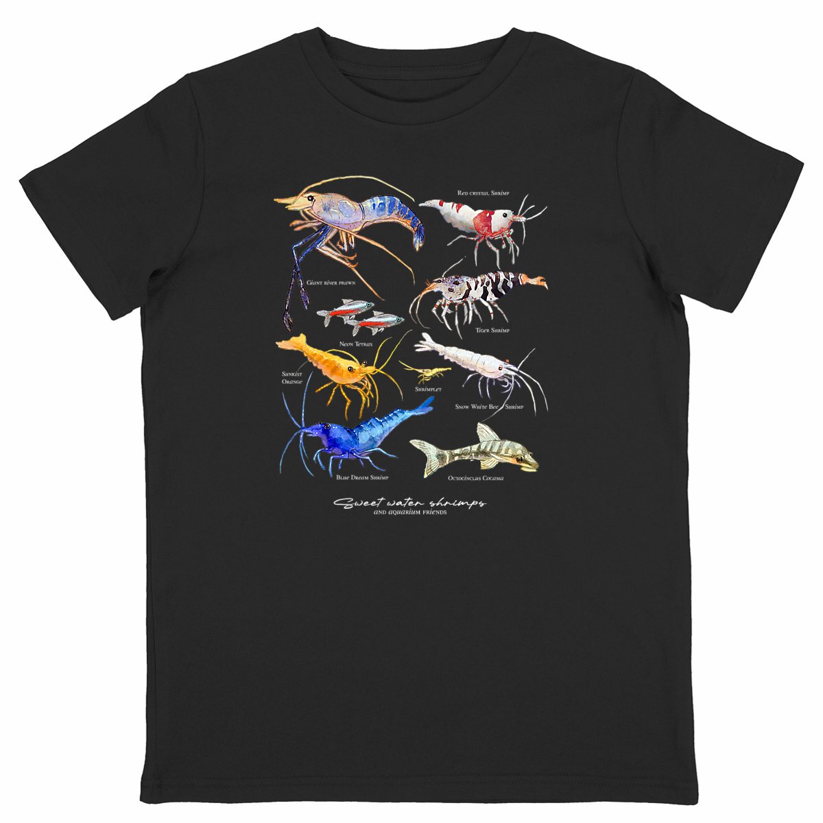 Sweet Shrimps - Light Kids T-Shirt - face_noir