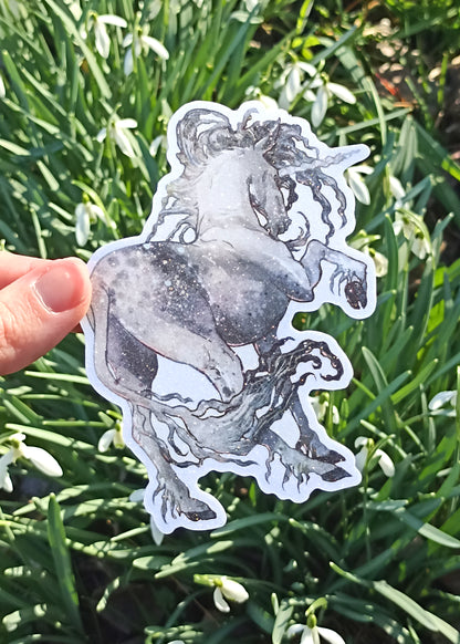 Sticker scintillant Licorne