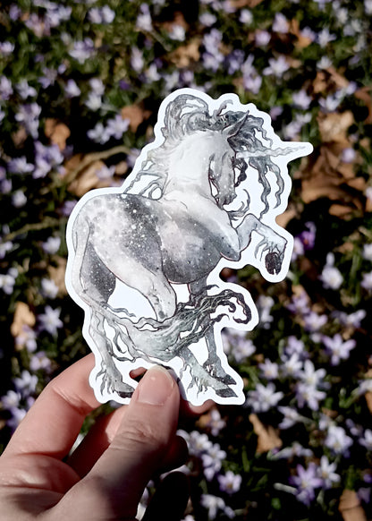 Sticker scintillant Licorne