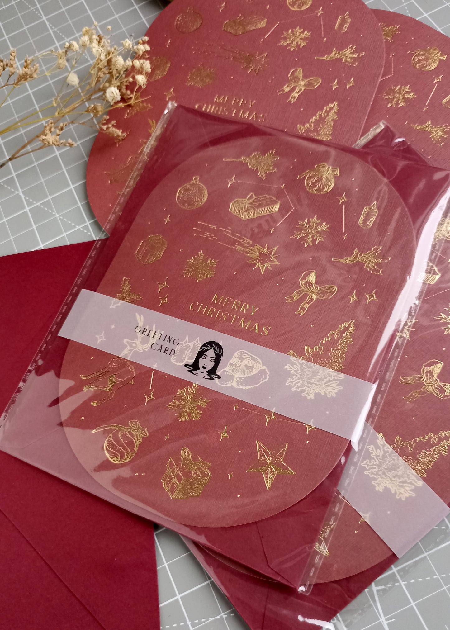 Carte de Noël rouge