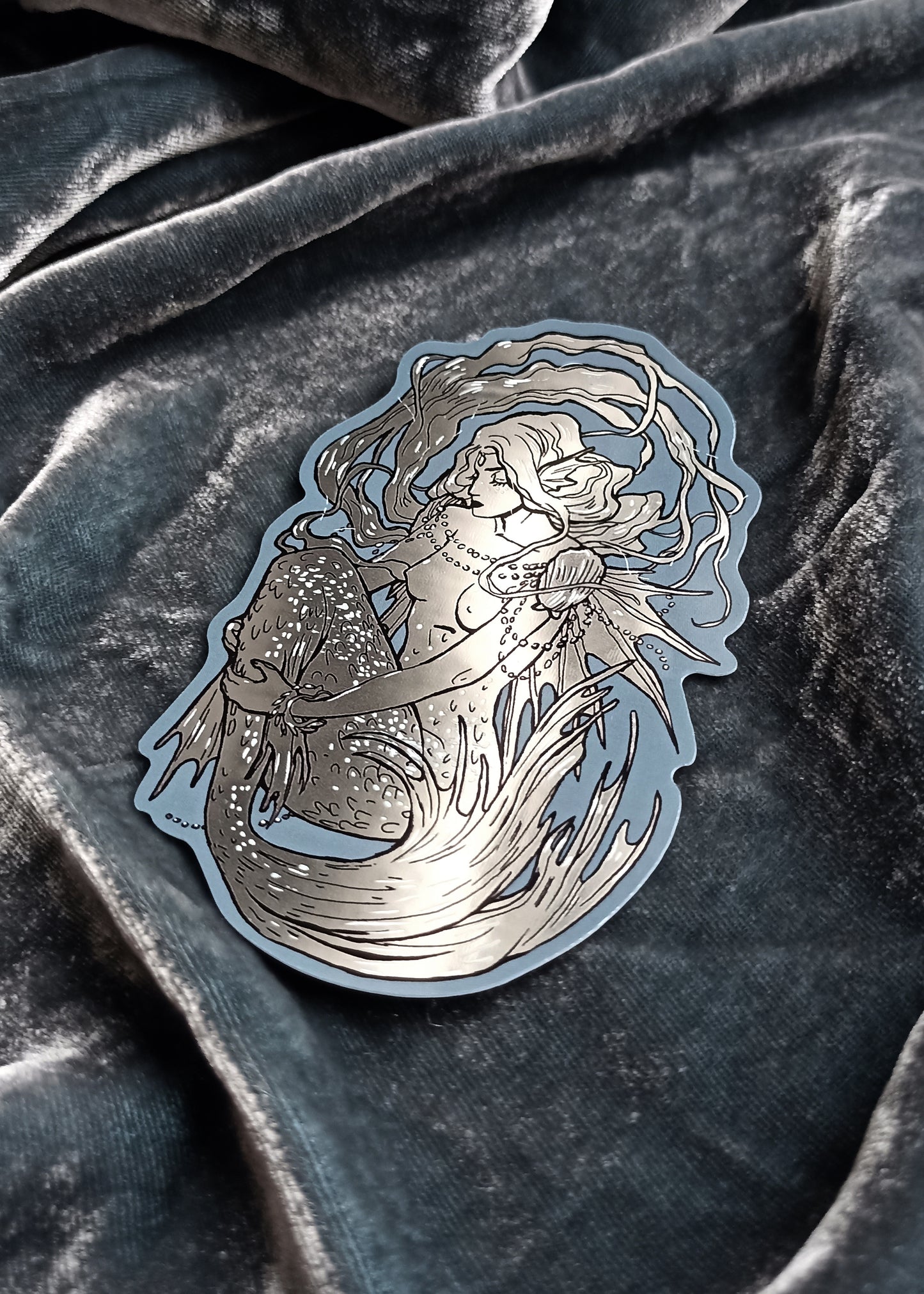 Silver mermaid sticker