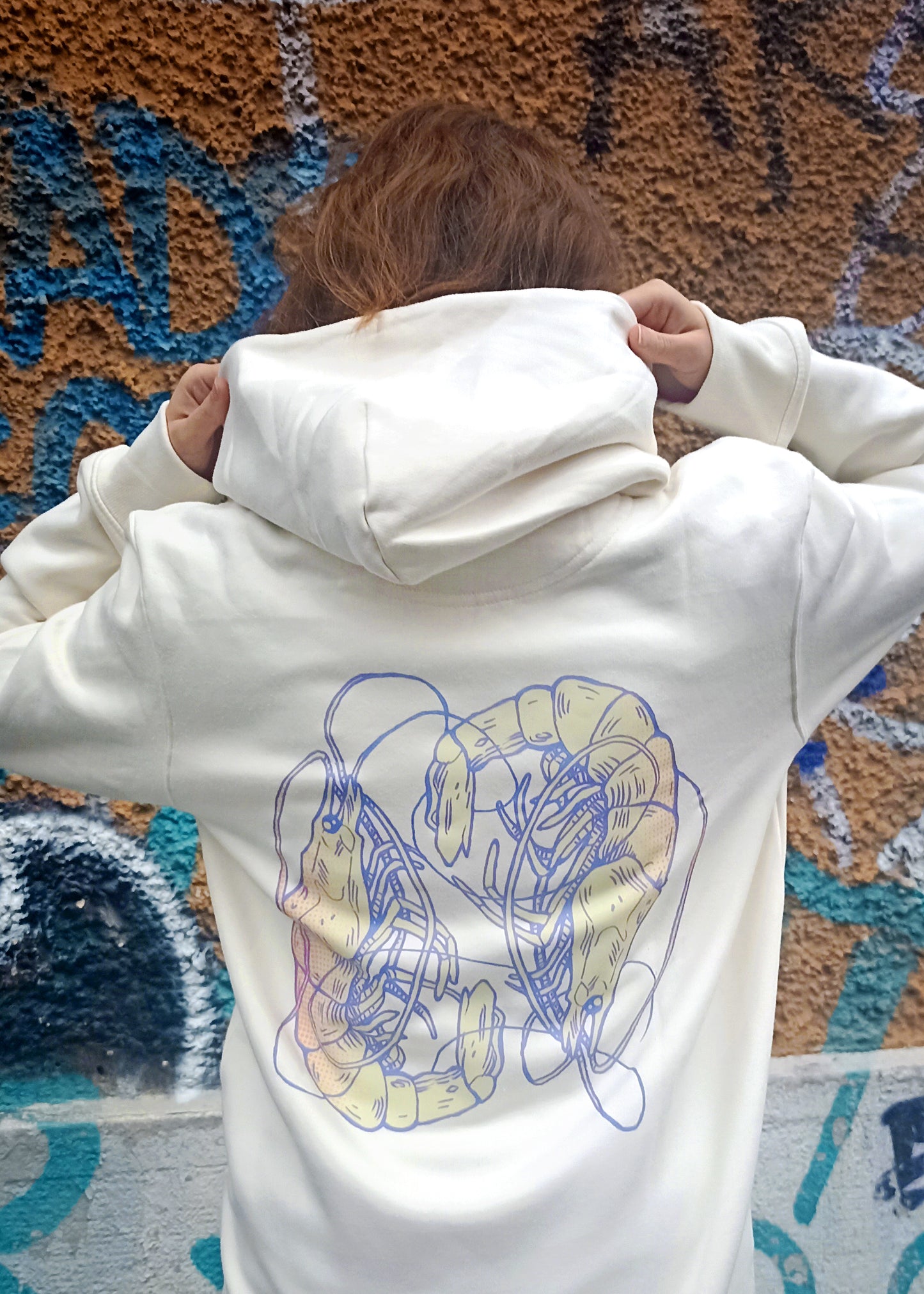 Sweat à capuche - Crevettes Cursives