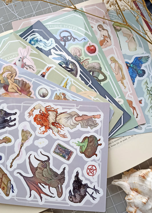 Six feuilles de Stickers