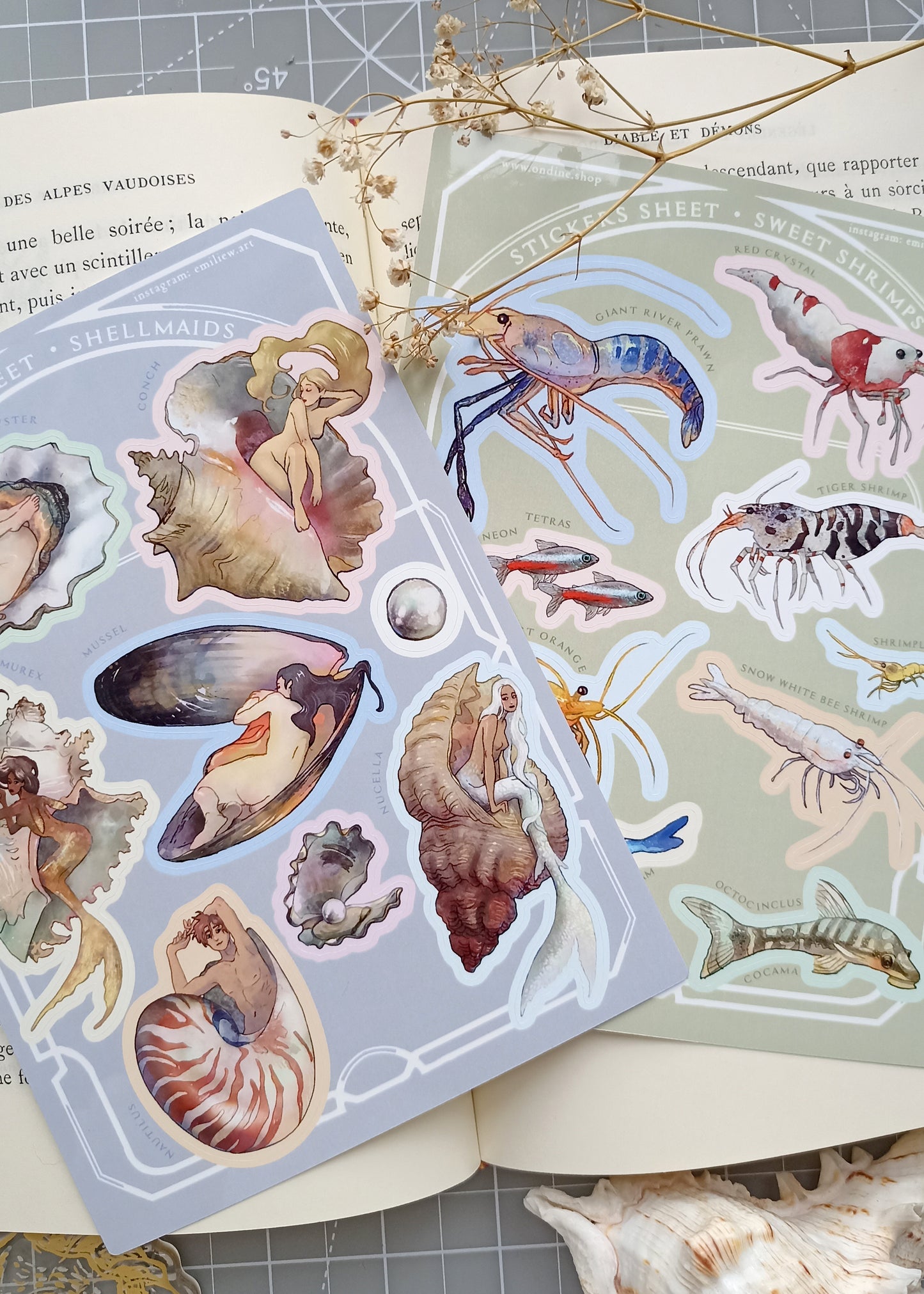 Whimsical sticker sheet duo