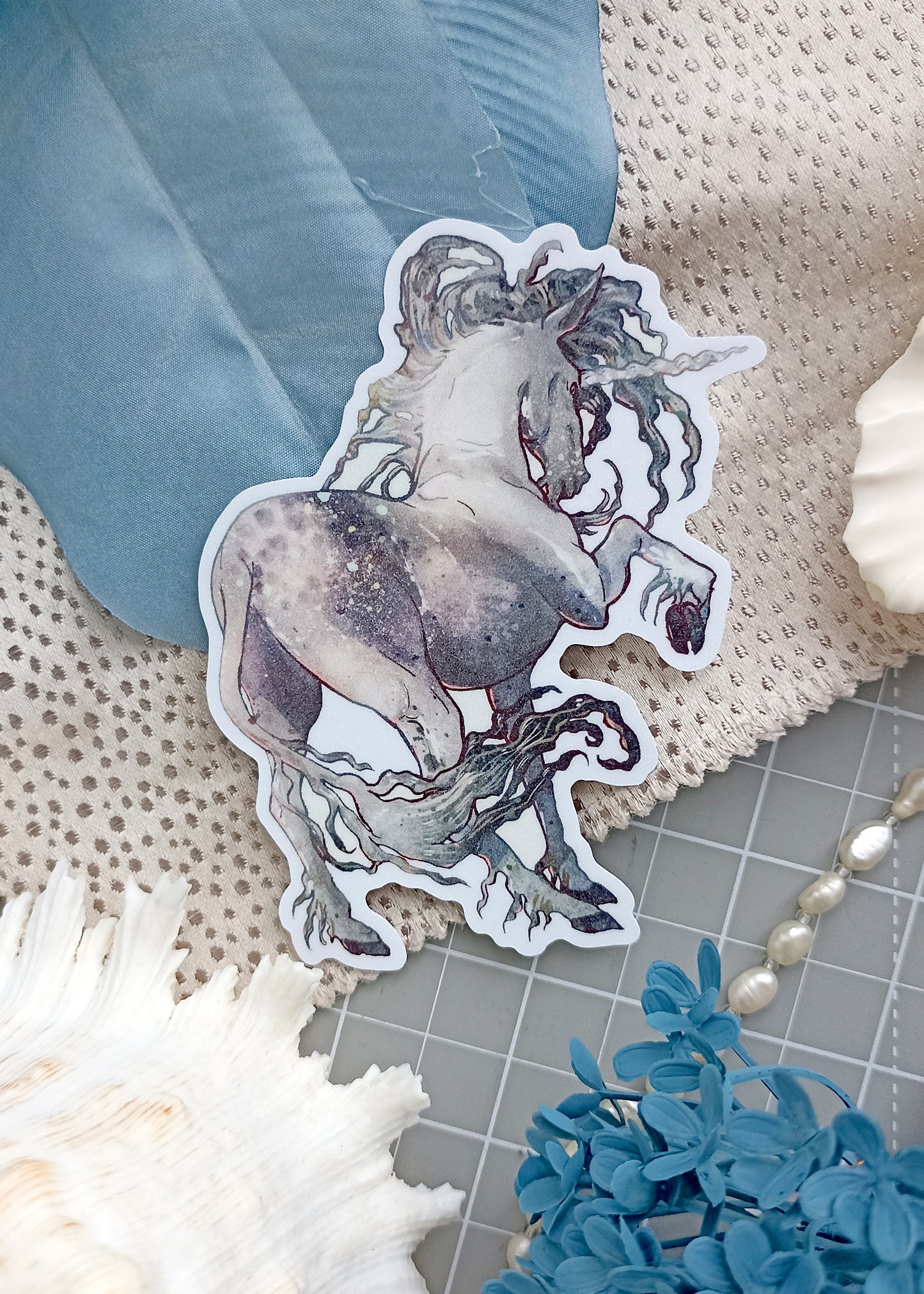 Sticker scintillant Licorne