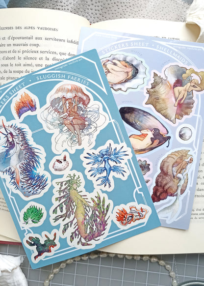 Duo de pages de stickers - les Fées marines