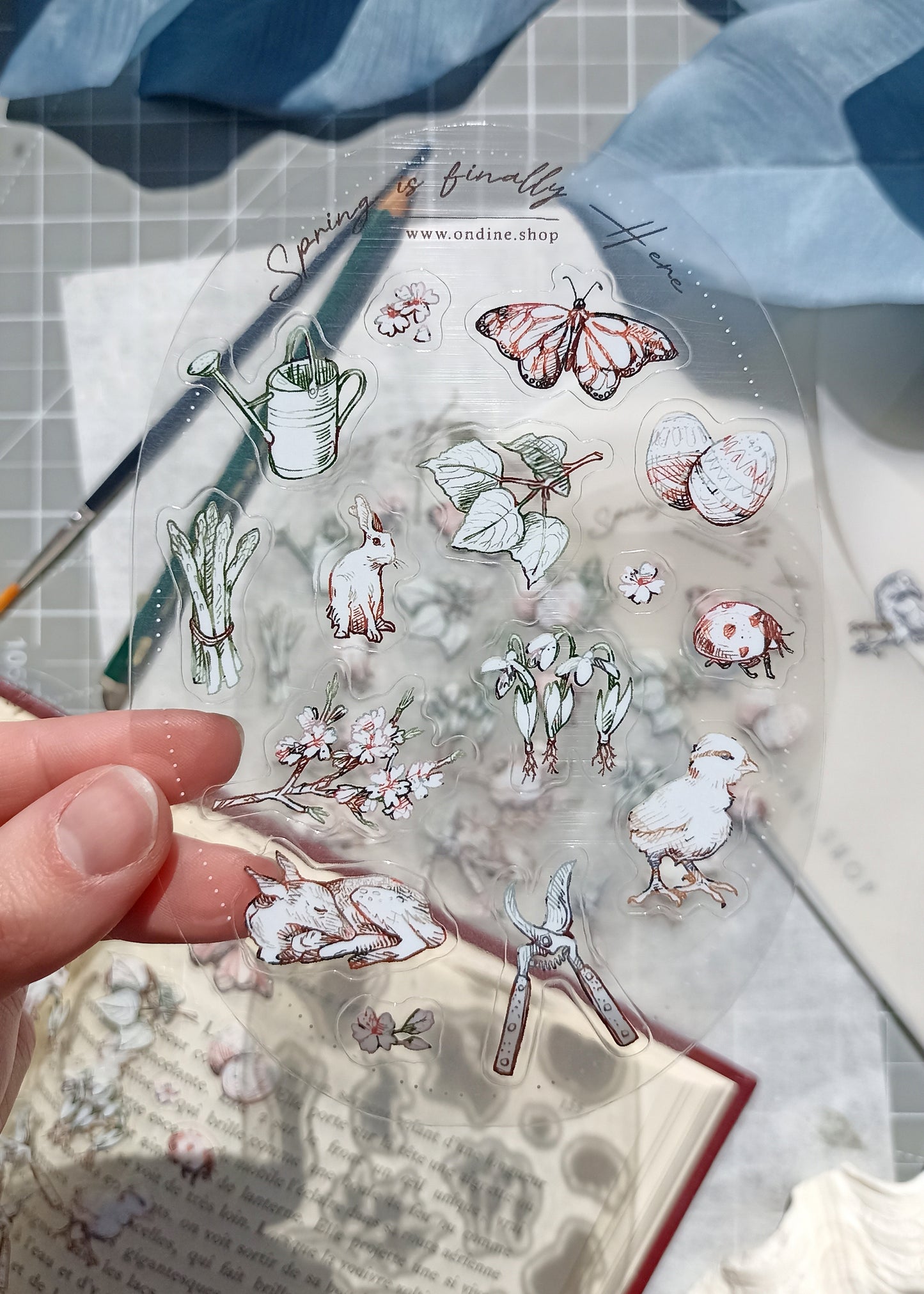 Sticker sheet transparente - Printemps