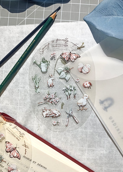 Sticker sheet transparente - Printemps