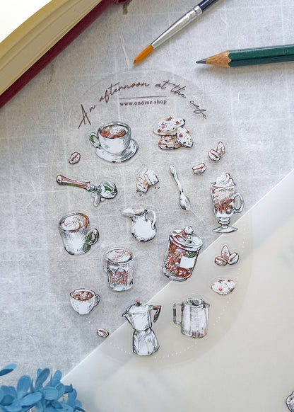 Stickers Sheet transparente - Café