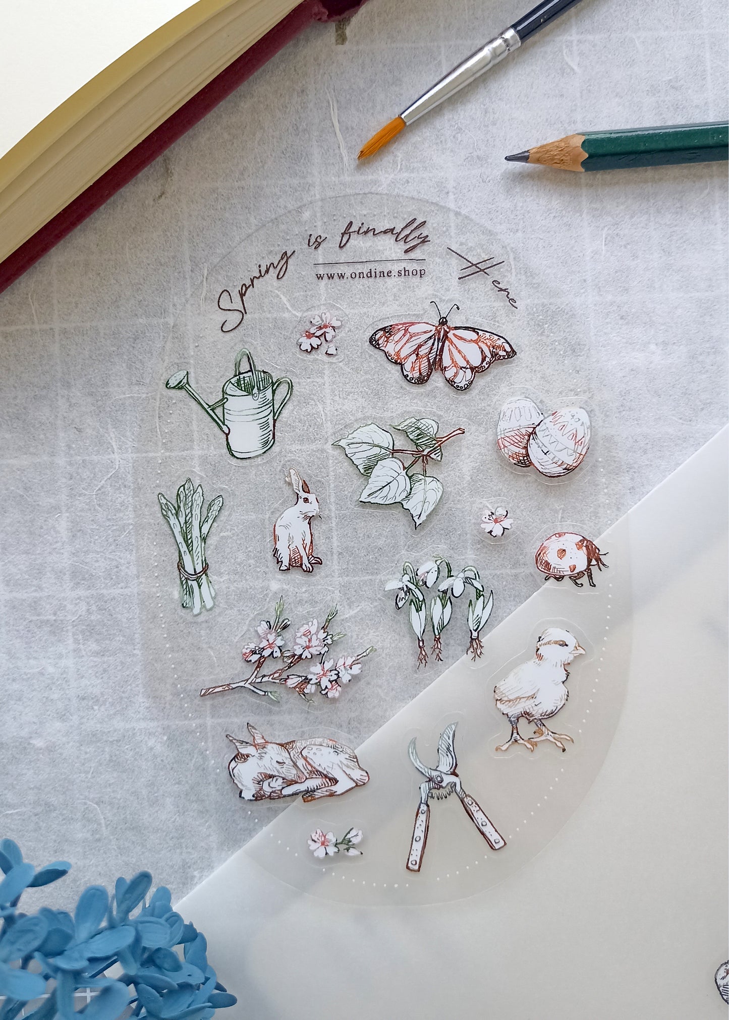 Sticker sheet transparente - Printemps