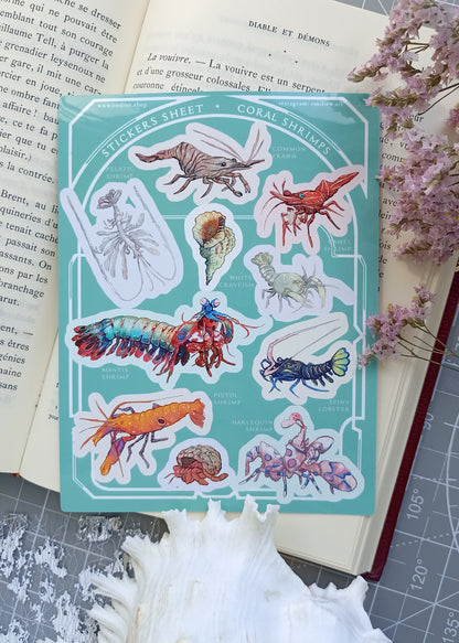 Stickers Sheet Coral Shrimps