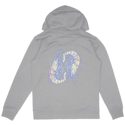 Thick Unisexe Hoodie - Cursive Shrimps - dos_gris
